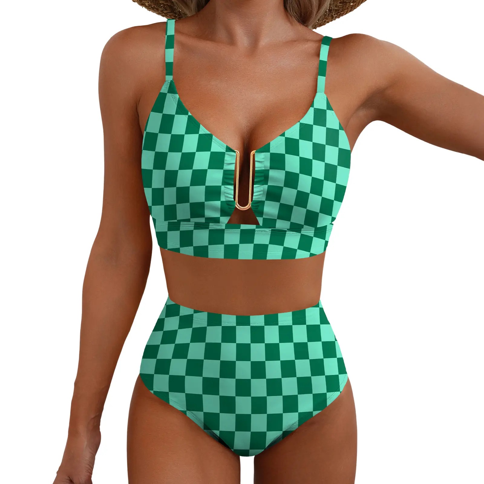 Floral High Waisted Bikini Set for Women - Sexy Two Piece Removable Pad
